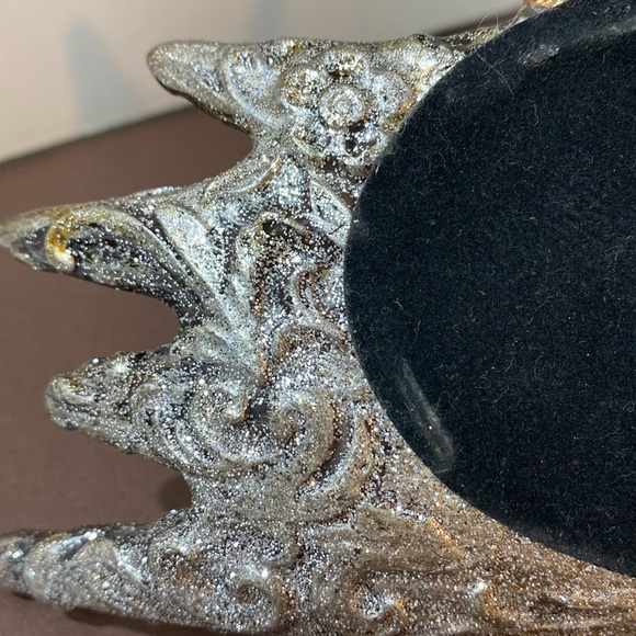 Rustic 8” Hand Crafted Antler Mirror Decoration Or Hanging Ornament - Picture 5 of 7